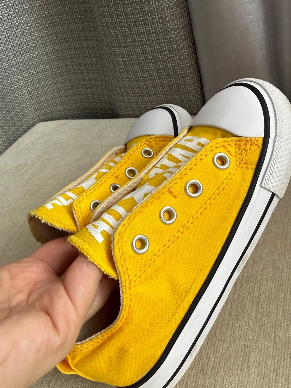 Converse Kids Yellow Canvas Slip-On Sneakers